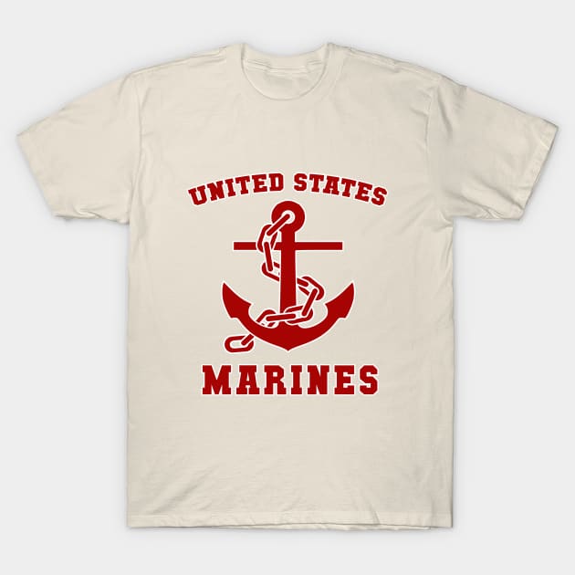 United States Marines Anchor T-Shirt by Jarecrow 